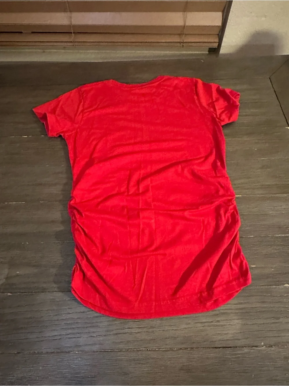 Sz Small Red Maternity Tee with Heart & Footprint Graphic